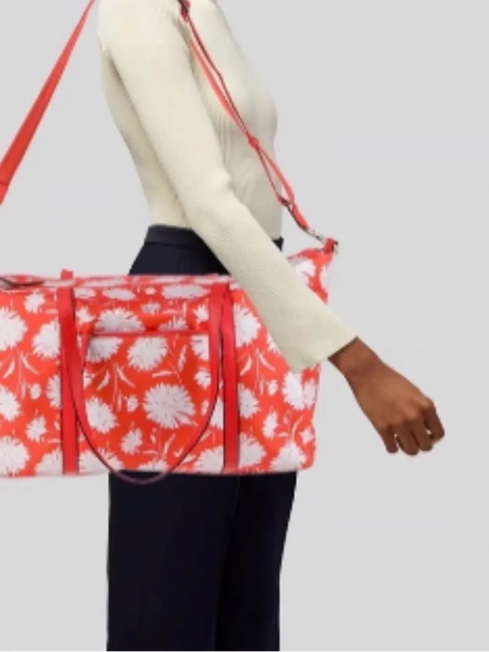 NWT kate spade Orange Floral Tote Bag with Detachable Strap